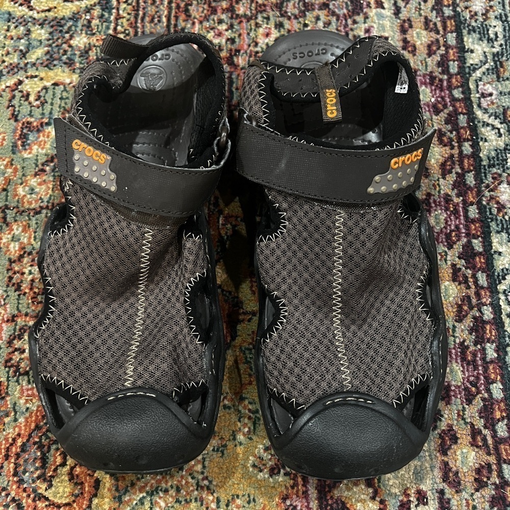 Crocs Mens # 15041 Brown Swiftwater Sandal